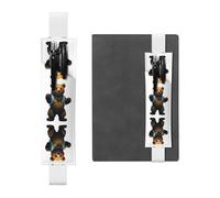 WZYCWB Marque-page réglable en forme d'ours avec mousqueton pour journal, porte-stylo en cuir, parfait pour la rentrée scolaire, cadeau de Noël, marque-page en cuir, porte-stylo