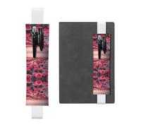 WZYCWB Marque-page réglable roses by the sea, porte-stylo en cuir, parfait pour la rentrée scolaire, cadeau de Noël, marque-page en cuir, porte-stylo