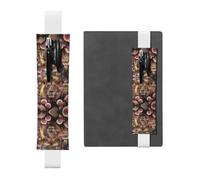 WZYCWB Marque-pages en cuir avec motif lion parmi les fleurs roses, idéal comme cadeau de rentrée scolaire ou de Noël