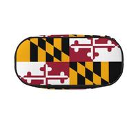 WZYCWB Maryland State Flag Sac à crayons grande capacité - Boîte de rangement multifonctionnelle, portable et durable pour fournitures de bureau et scolaires, Noir , Taille unique, Trousse de beauté