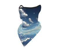 WZYCWB Masque de sport à motifs de poissons sous-marins adapté pour le cyclisme, la randonnée, le camping et d'autres activités de plein air., Ciel bleu et nuages blancs, Taille unique