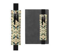 WZYCWB Mass Dance of Butterflies Imprimée Grande Capacité PVC Pen Holder + Creative Diary Pen Bag Set avec Bande élastique Design Antidérapant