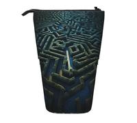 WZYCWB Maze Town Porte-stylo rétractable imprimé adapté pour une utilisation comme simple trousse de maquillage, portefeuille, etc.