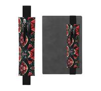 WZYCWB Melon in The Water Imprimée Grande Capacité PVC Pen Holder + Creative Diary Pen Bag Set avec Bande élastique Design Antidérapant