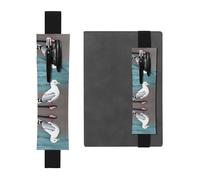 WZYCWB Mignon Mouette Imprimée Grande Capacité PVC Pen Holder + Creative Diary Pen Bag Set avec Bande Élastique Design Antidérapant