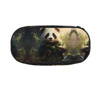 WZYCWB Mignon Panda Plante Grande Capacité Trousse de Rangement Multifonctionnelle Portable et Durable pour Fournitures de Bureau et Scolaire, Noir , Taille unique, Trousse de beauté