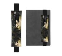 WZYCWB Mignon Panda Plante Imprimée Grande Capacité PVC Pen Holder + Creative Diary Pen Bag Set avec Bande Élastique Design Antidérapant