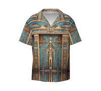 WZYCWB Miraculous Frescoes Chemise à manches courtes pour homme - Chemise décontractée boutonnée - Tailles S-4XL, noir, Taille M