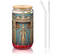WZYCWB Miraculous Frescoes Couvercle en bambou imprimé pour café glacé chaud et froid, thé au lait et bière. Une tasse à eau élégante.