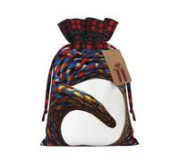 WZYCWB Mobius Sacs cadeaux de Noël à bande pour décorations de fête de Noël, 21 x 30 cm, sacs cadeaux en toile de jute avec cordon de serrage