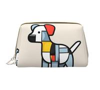 WZYCWB Mondrian Abstractionism Petit sac à maquillage en cuir avec poches, sac de voyage portable, grande capacité, sac de rangement cosmétique