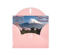 WZYCWB Mont Fuji au début du printemps Cartes de vacances imprimées roses - Parfait pour les vœux de vacances réconfortants
