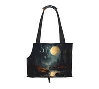 WZYCWB Moon Stars and Planets Sac de voyage léger pour chats et sac à bandoulière respirant pour petit chien pour un transport facile