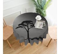 WZYCWB Nappe ronde silhouette de cyprès - 152,4 cm - Convient pour intérieur/extérieur, fête, cuisine et décoration de table