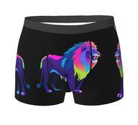 WZYCWB Neon Lion Boxer pour homme (S-XXL) - Tissu élastique léger, respirant, absorbant la transpiration, extensible, noir, Medium