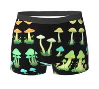 WZYCWB Neon Mushrooms Boxer pour homme (S-XXL) - Tissu élastique léger, respirant, absorbant la transpiration, extensible, noir, Small