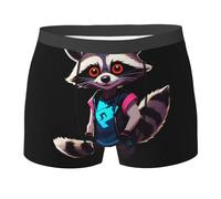 WZYCWB Neon Raccoon Hack Printed Boxer pour homme - Slip respirant et à séchage rapide, multiple (S-XXL), noir, Medium