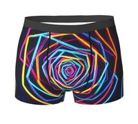 WZYCWB Neon surround lines Boxer pour homme (S-XXL) - Tissu élastique léger, respirant, absorbant la transpiration, extensible, noir, X-Large