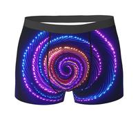 WZYCWB Neon Swirl Boxer pour homme (S-XXL) - Tissu élastique léger, respirant, absorbant la transpiration, extensible, noir, Large