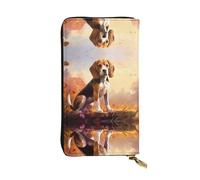 WZYCWB Nerdy Beagle Portefeuille en cuir avec compartiment à fermeture éclair de grande capacité, bon cadeau pour les amis, pochette de 19,1 x 10,4 cm de long, noir, taille unique, Noir , Taille