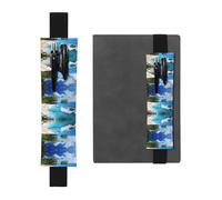 WZYCWB Nice Beach Imprimé Grande Capacité PVC Pen Holder + Creative Diary Pen Bag Set avec Bande élastique Design Antidérapant