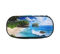 WZYCWB Nice Beach Trousse à crayons de grande capacité - Boîte de rangement multifonctionnelle, portable et durable pour fournitures scolaires et de bureau, Noir , Taille unique, Trousse de beauté