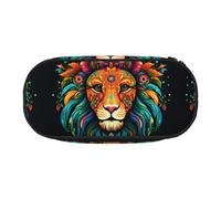 WZYCWB Nice Lion Grande Capacité Trousse de Rangement Multifonctionnelle Portable et Durable pour Fournitures de Bureau et Scolaire, Noir , Taille unique, Trousse de beauté