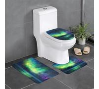 WZYCWB Northern Lights Lot de 3 tapis de sol pour salle de bain, coiffeuse, WC Facile à nettoyer