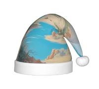 WZYCWB Oasis in the desert Chapeaux de Noël imprimés pour enfants, chapeaux pointus mignons, décorations de fête de Noël et cadeaux pour réunions de famille