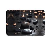 WZYCWB Paillasson absorbant le sol, taille 40,6 x 61 cm, protège efficacement le salon, la salle de bain et la porte d'entrée du nettoyage du motif cœur mystère noir