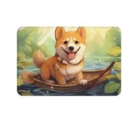 WZYCWB Paillasson amusant imprimé Shiba Inu - 40,6 x 61 cm pour porte d'entrée, porte arrière, patio, salle de bain, etc.