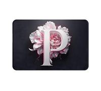 WZYCWB Paillasson d'intérieur rose à motif lettre P 40,6 x 61 cm adapté pour porte d'entrée, porte arrière, terrasse et salle de bain, etc.