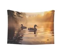 WZYCWB Paire de canards colverts flottants pour animal domestique Couverture imprimée Convient pour les niches pour animaux de compagnie/panier pour chien/chat