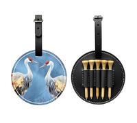 WZYCWB Paire de sacs de rangement pour tees de golf Crane Herons - Design portable avec boucle de suspension, Noir , Taille unique, Valise