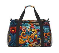 WZYCWB Panda Cubs in the Forest Sac de voyage portable Sac de week-end Sac de fitness Sac de yoga adapté pour le fitness et d'autres scénarios, Rayures multicolores, Taille unique