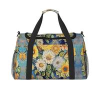 WZYCWB Panda Cubs in the Forest Sac de voyage portable Sac de week-end Sac de fitness Sac de yoga adapté pour le fitness et d'autres scénarios, Huile sur Toile Fleurs, Taille unique