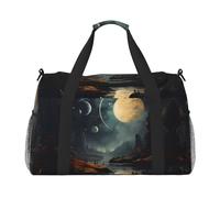 WZYCWB Panda Cubs in the Forest Sac de voyage portable Sac de week-end Sac de fitness Sac de yoga adapté pour le fitness et d'autres scénarios, Lune, étoiles et planètes, Taille unique