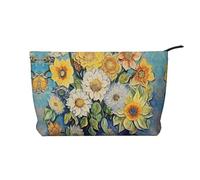 WZYCWB Panda Cubs in The Forest Trousse de toilette à motifs, indispensable pour organiser les cosmétiques et les produits de soins de la peau., Huile sur Toile Fleurs, Taille unique