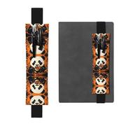 WZYCWB Panda Eating Food Imprimé Grande Capacité PVC Pen Holder + Creative Diary Pen Bag Set avec élastique Design antidérapant