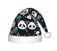 WZYCWB Panda mignon visage chapeau de Noël enfant fête de Noël Halloween performance scène vacances fête enfants peluche chapeau de Noël