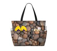 WZYCWB Pebbles in the Beach Bag Large Travel Bag Gym Pool Zipper Storage Bag