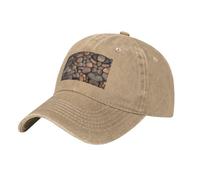 WZYCWB Pebbles in The Beach Casquette de baseball imprimée noire pour le sport et les loisirs, visière solaire, naturel, Taille unique