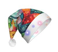 WZYCWB Peinture à l'huile d'un chapeau de Père Noël à motif serpent | Chapeau de vacances lumineux en peluche pour Noël, Nouvel An et événements de fête