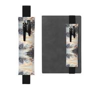 WZYCWB Peinture d'oiseaux et de montagnes imprimé grande capacité PVC porte-stylo + journal intime créatif avec bande élastique design antidérapant