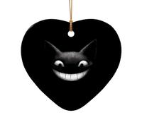 WZYCWB Pendentif en céramique en forme de cœur en forme de chauve-souris rieuse, parfait pour décorer votre arbre de Noël pour les fêtes d'hiver