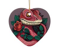 WZYCWB Pendentif en céramique en forme de cœur en forme de serpent, parfait pour décorer votre arbre de Noël pour les fêtes d'hiver