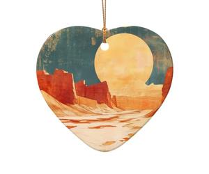 WZYCWB Pendentif en céramique en forme d'étoile à motif désert, parfait pour décorer votre arbre de Noël pour les fêtes d'hiver, taille unique, Céramique