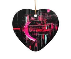 WZYCWB Pendentif en céramique en forme d'étoile avec texte Cyberpunk, parfait pour décorer votre arbre de Noël pour les fêtes d'hiver, taille unique, Céramique