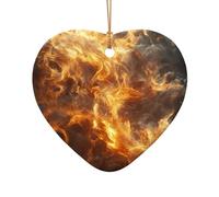 WZYCWB Pendentif en céramique en forme d'étoile en forme de flamme, parfait pour décorer votre arbre de Noël pour les fêtes d'hiver, taille unique, Céramique