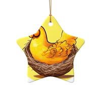 WZYCWB Pendentif en céramique en forme d'étoile en forme de nid d'oiseau, parfait pour décorer votre arbre de Noël pour les fêtes d'hiver